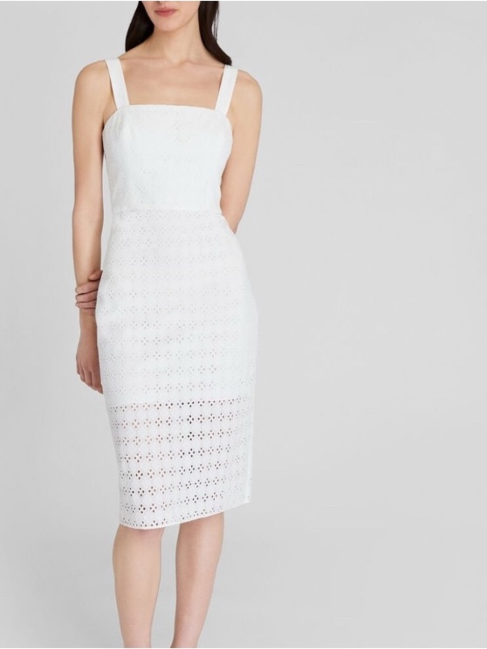 Club Monaco White Eyelet Midi Dress